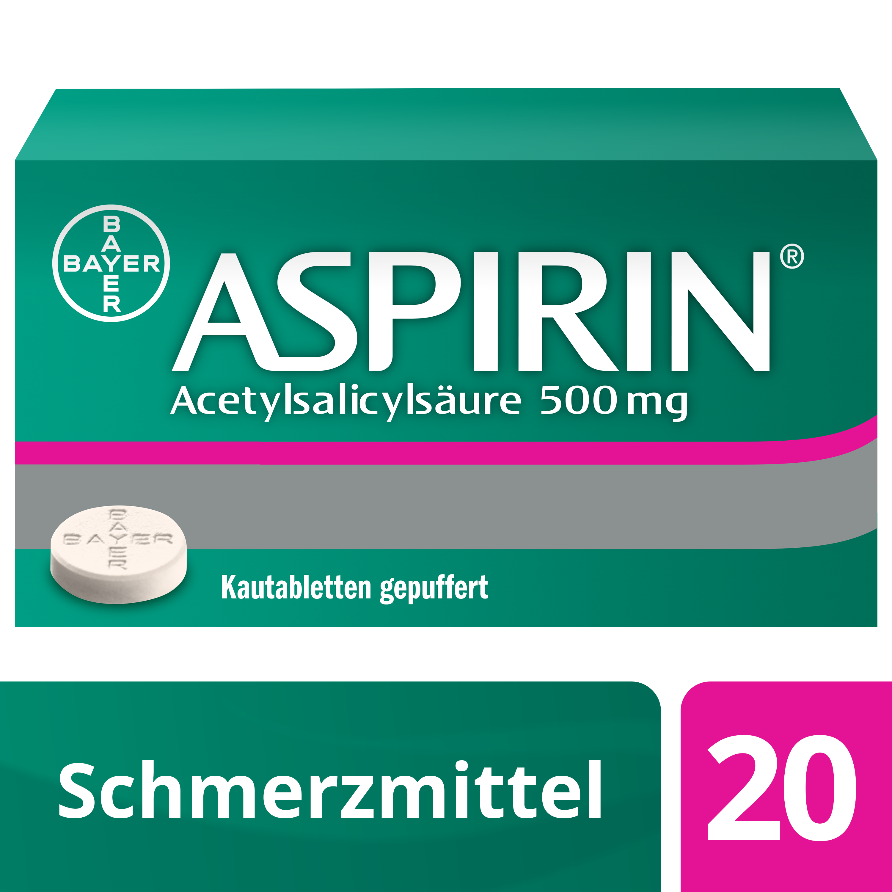 ASPIRINE Kautabl 500 mg Btl 20 Stk