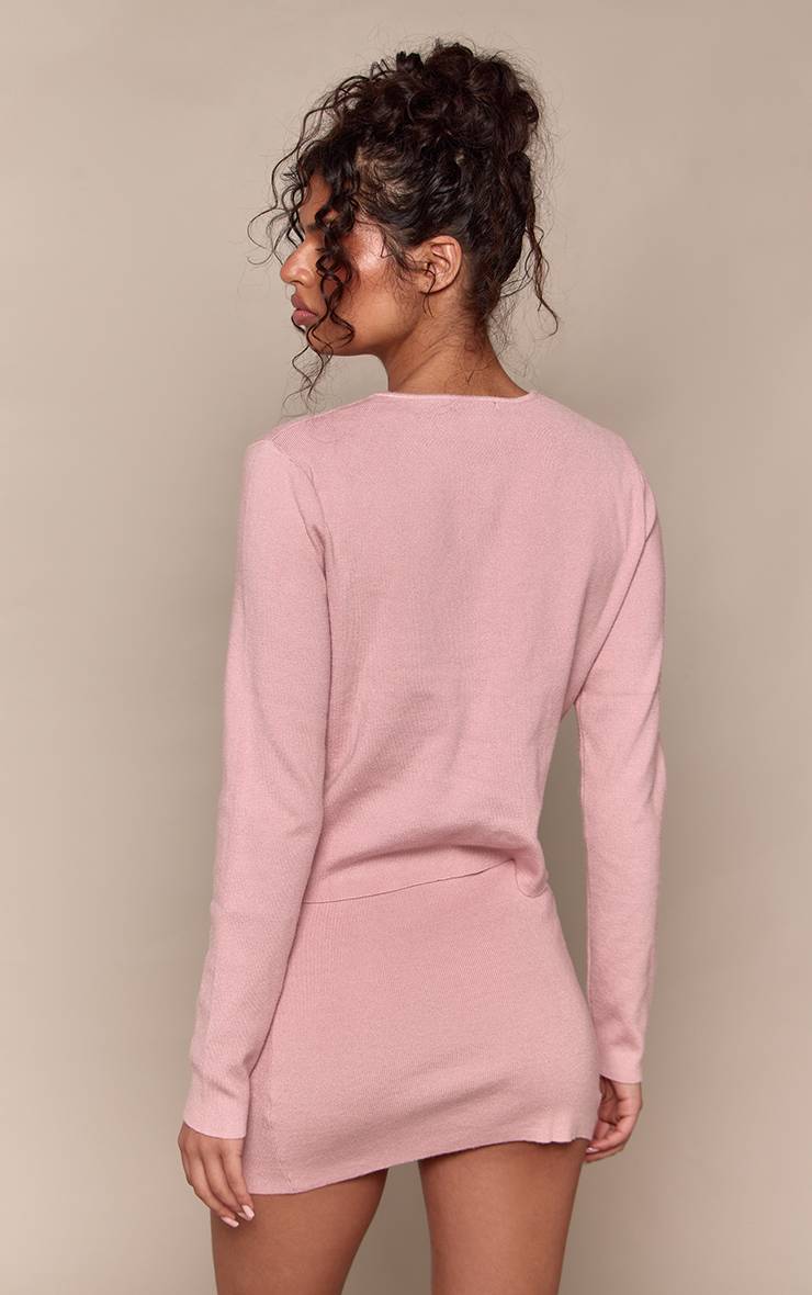 Rose Jupe En Maille Compacte