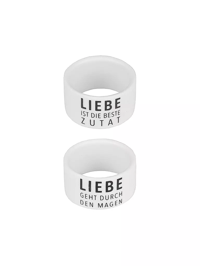 RAEDER Serviettenring 2er Set Liebe weiss