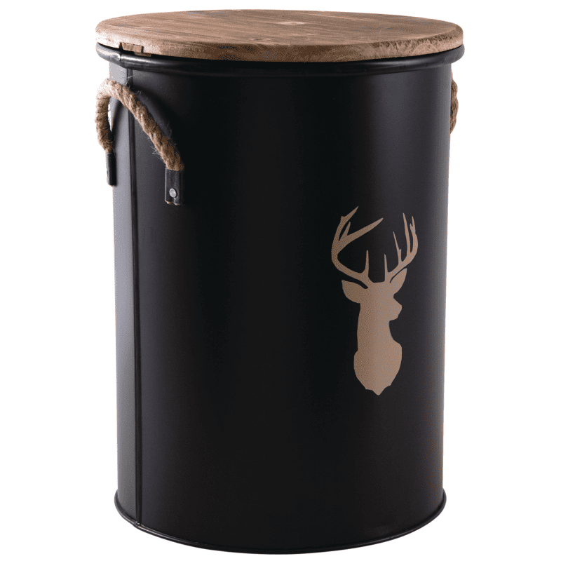 Seau à pellets - tabouret 2 en 1 cerf