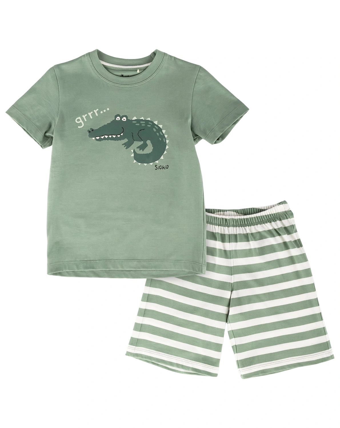 Schlafanzug M - CROCODILE kurz in grün