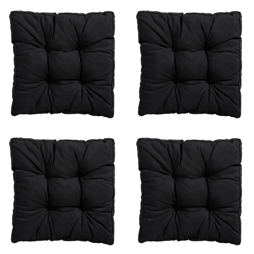 Madison - Zitkussen Florance Panama black - Ca. 47x47 cm - Set van 4