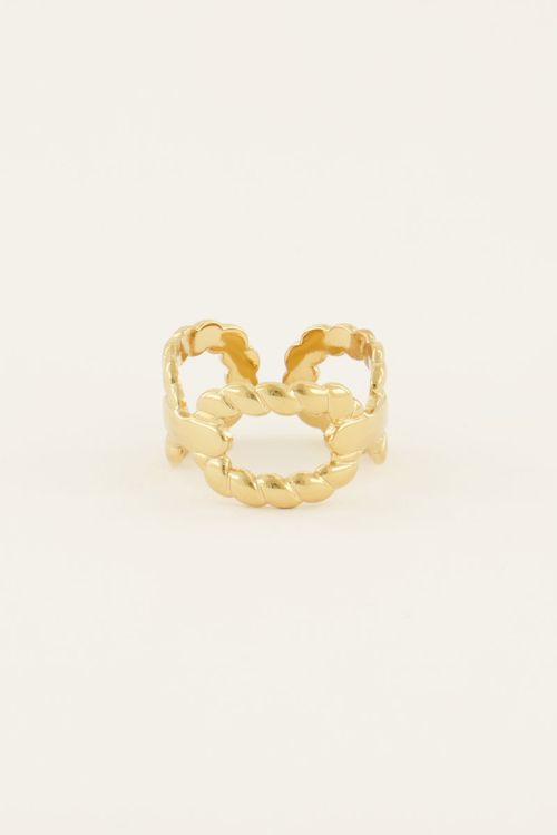 Ring schakels met touwpatroon