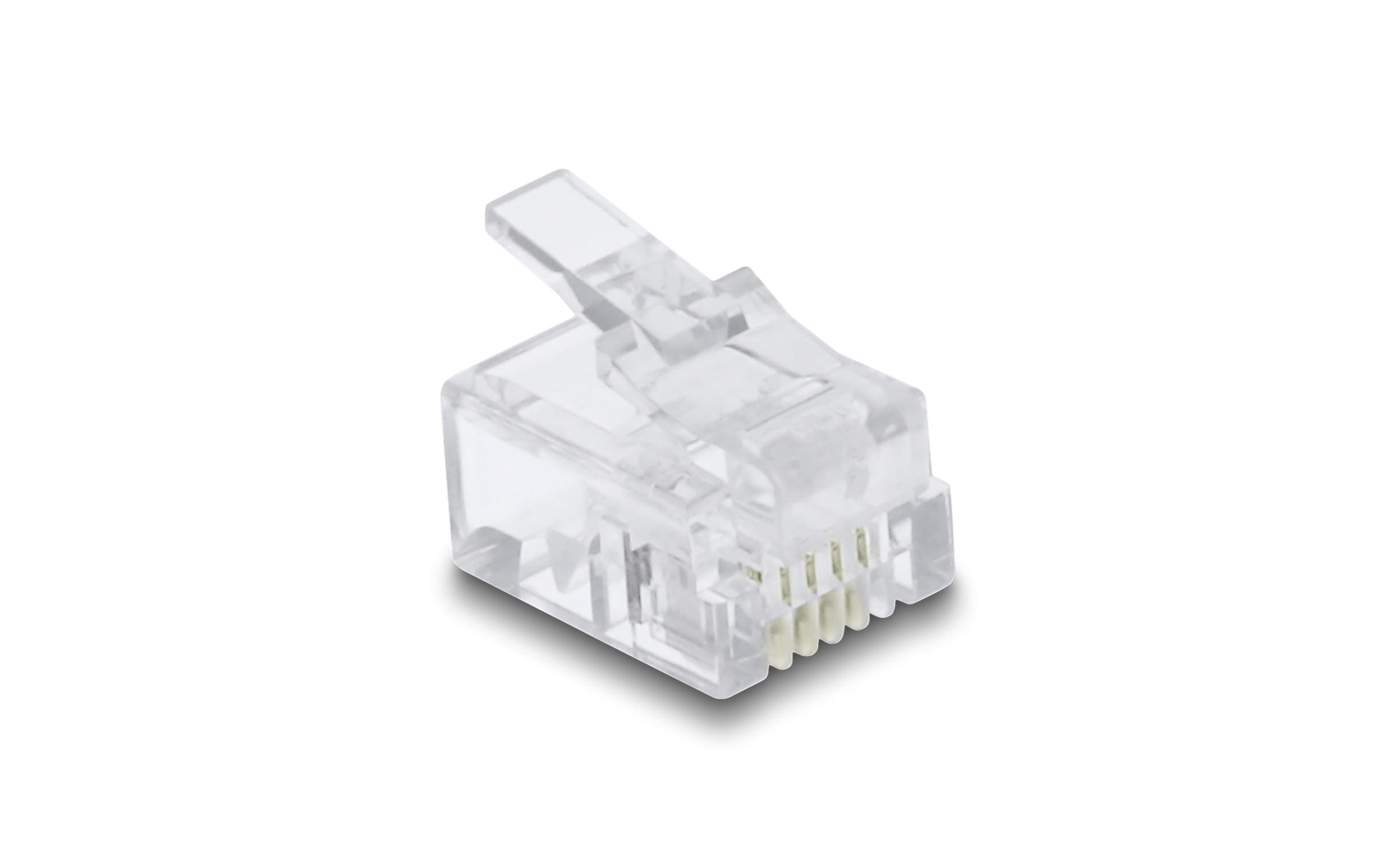 Stecker RJ11 100 Stück, TransparentDelock RJ11 Modularer Stecker 100 Stück