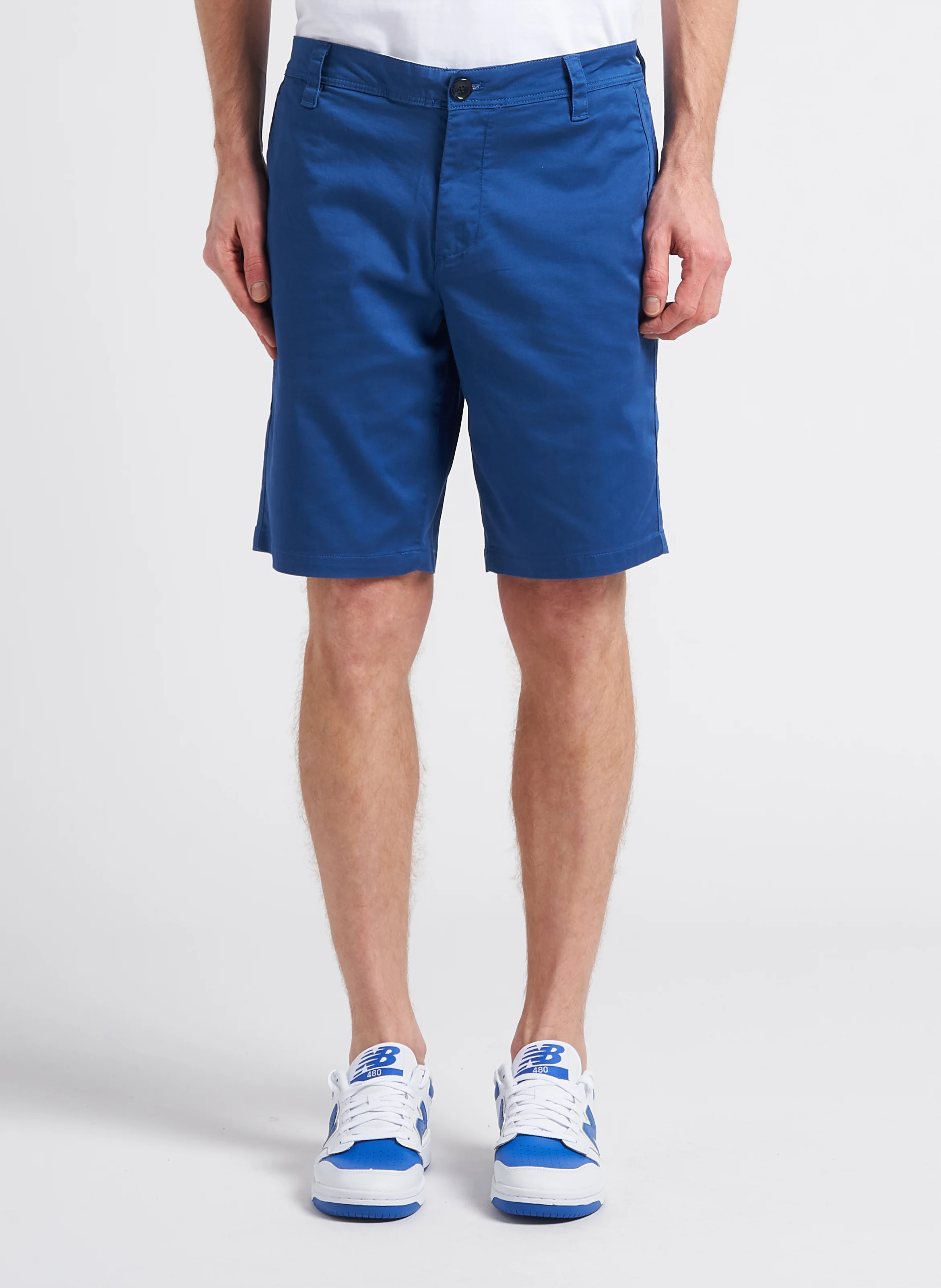 Short en coton mélangé| Bleu