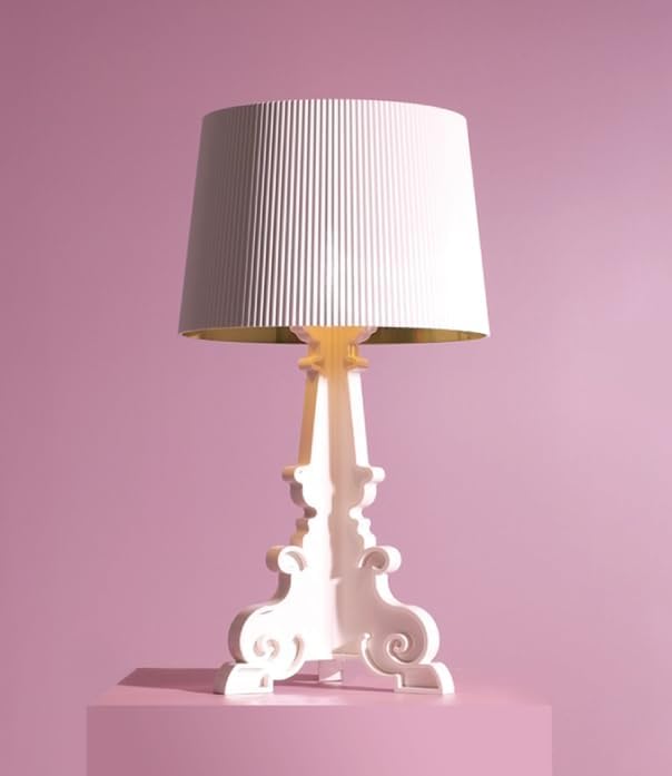 Kartell Bourgie, Tischleuchte, Dimmer, Weiß/Gold