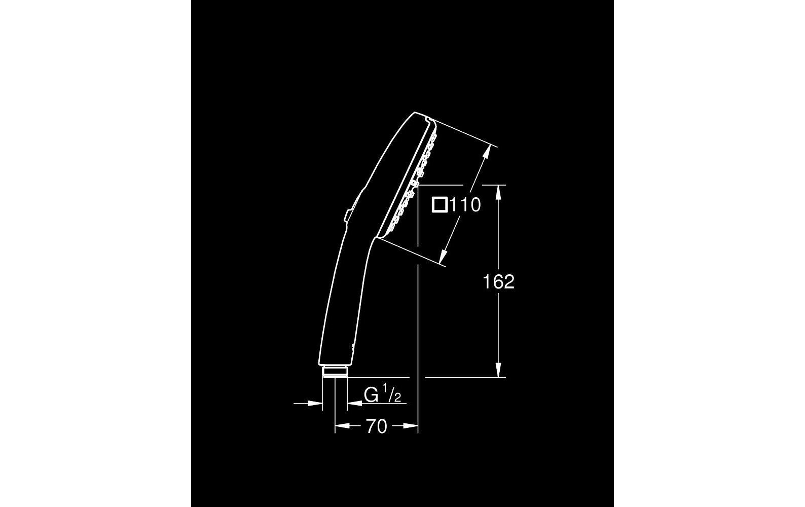 Handbrause Vitalio Comfort 110 MattschwarzBrause mit zwei Strahlarten