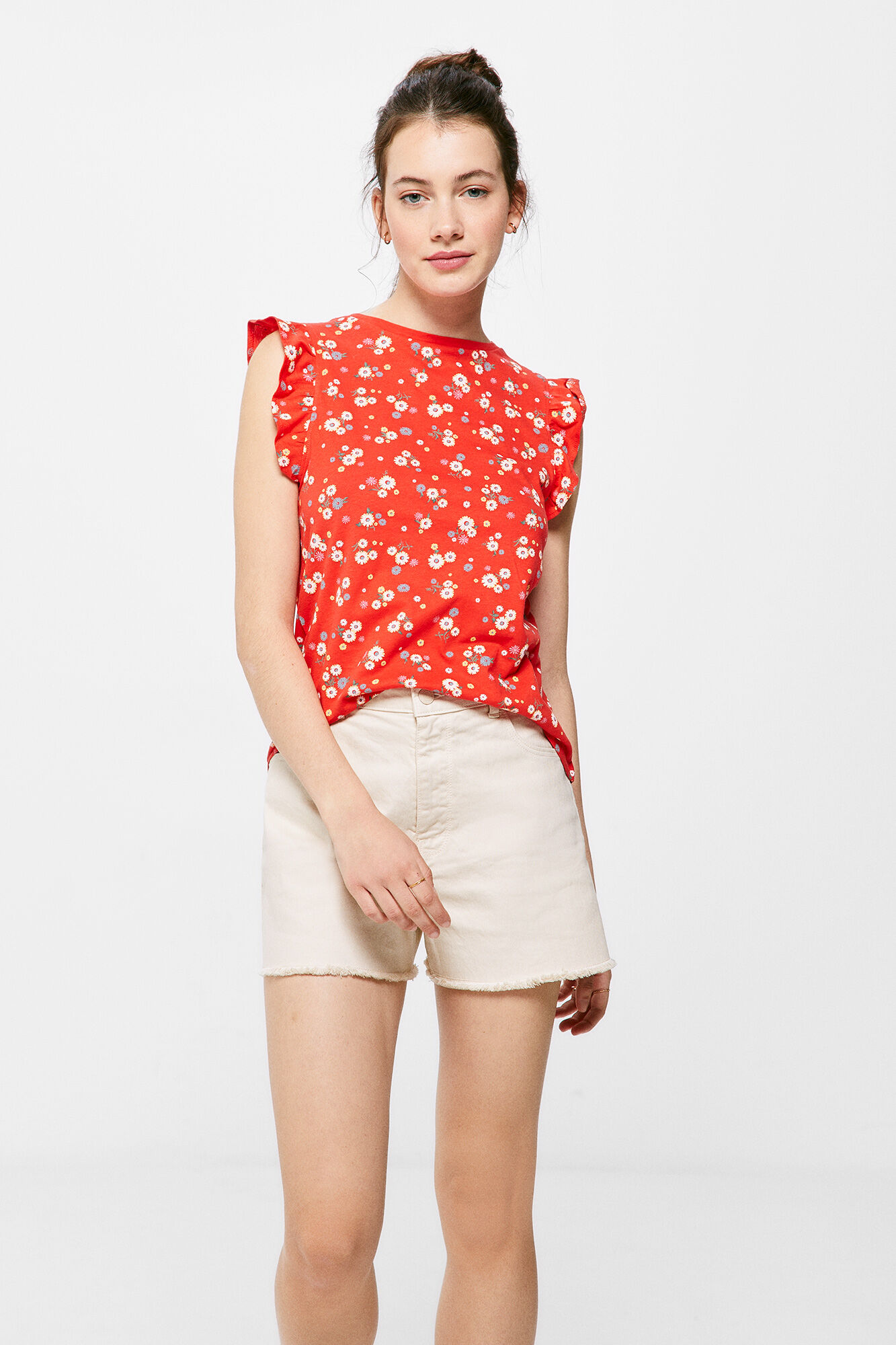 Botões de ombro estampados para camiseta - vermelho