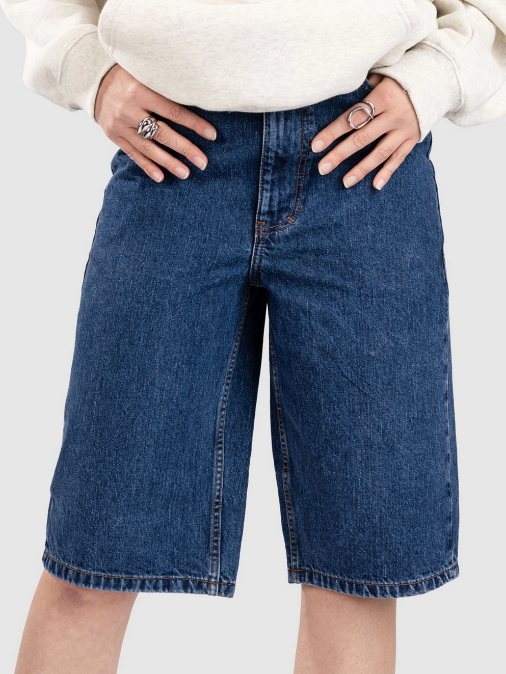 Solid SDTOMMY Shorts middle blue denim