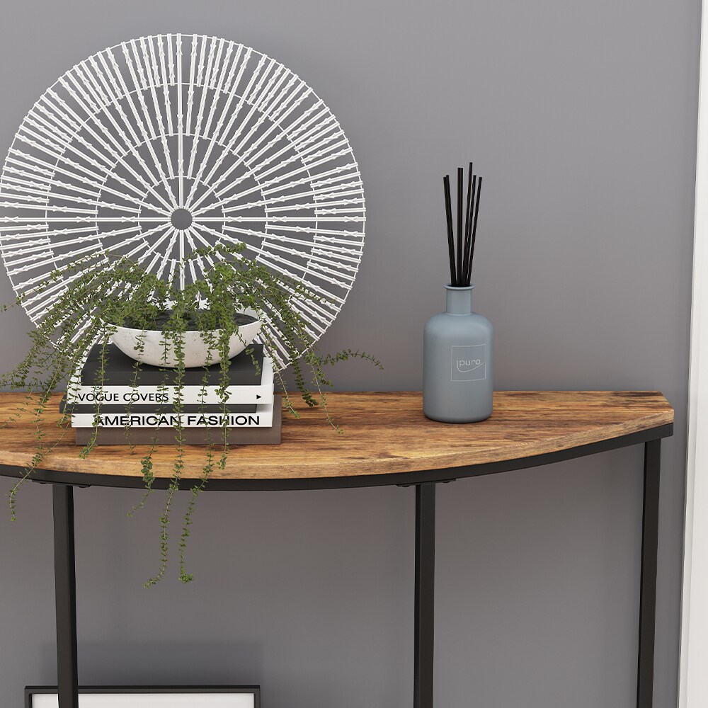 Vicco Wohnzimmertisch Fyrk Eiche Schwarz 92 x 81,5 cm mit offener Ablage