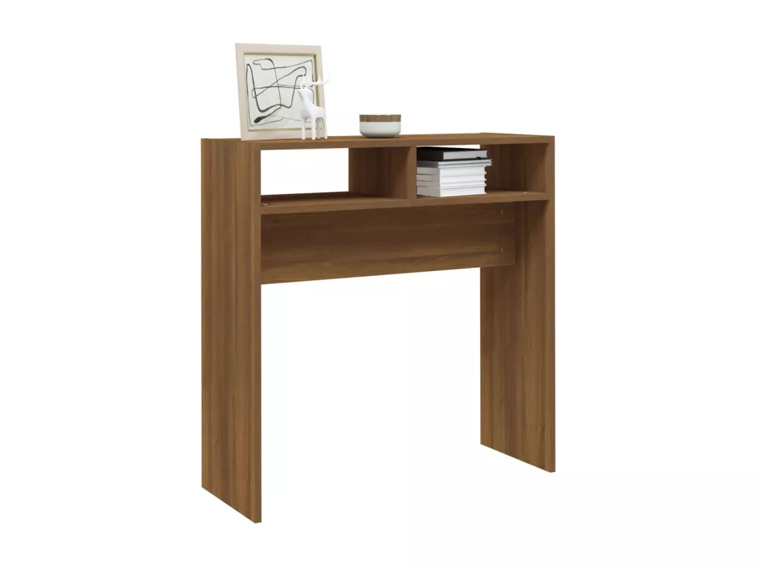 Table console Chêne marron 78x30x80 cm Bois d'ingénierie