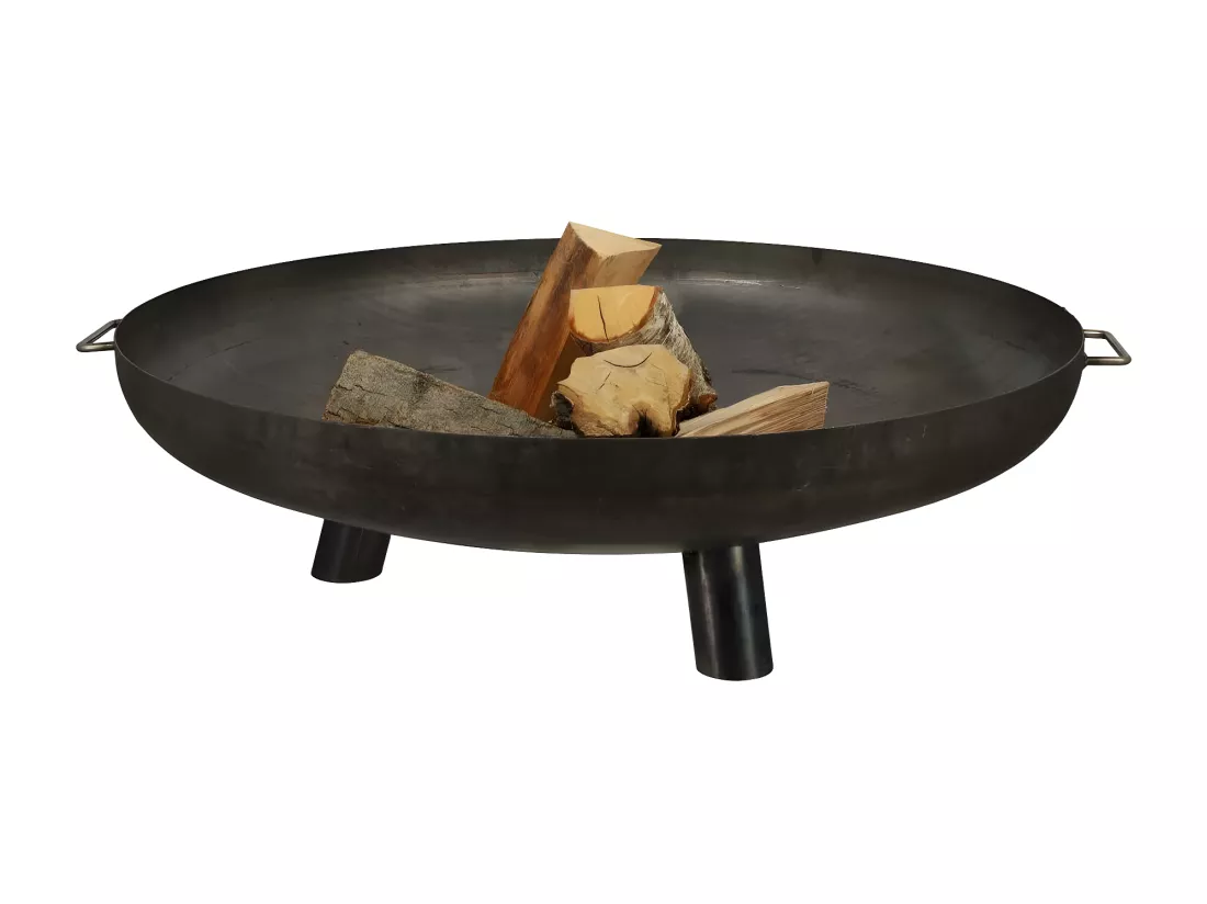 Brasero en métal - Coupe ronde - D 100 cm x H 30 cm - Noir