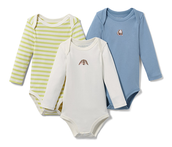 3 Baby-Langarmbodys