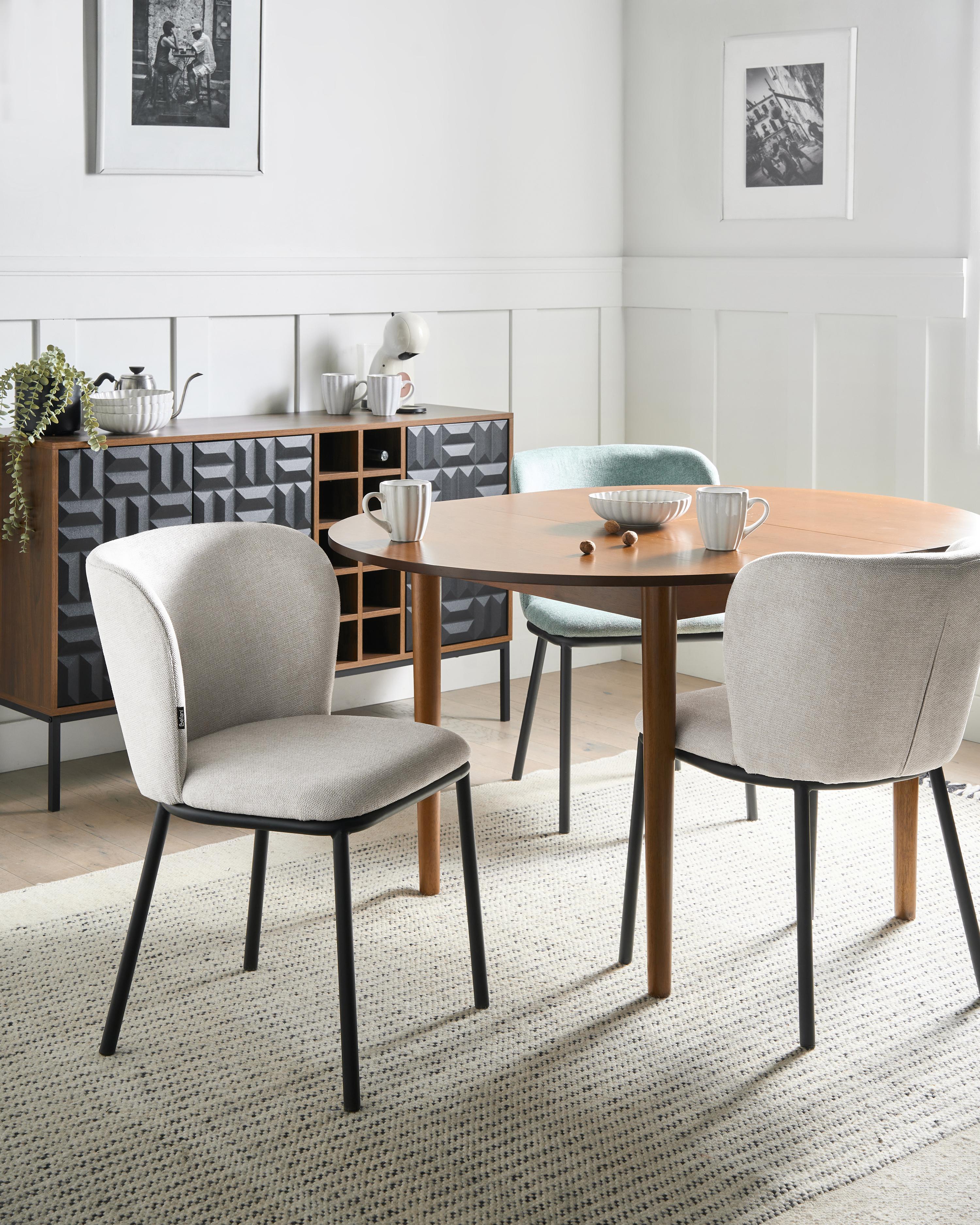 Set van 2 eetkamerstoelen ARTESIA Stof Lichtbeige