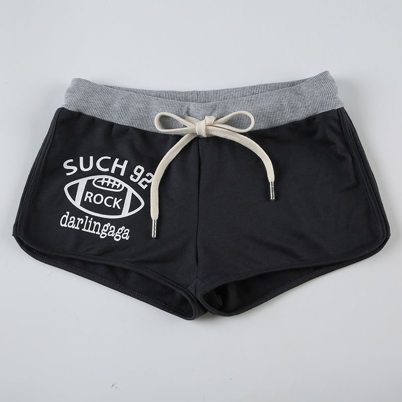 Genrovia - Lage sweatshorts met tekstprint en paneel