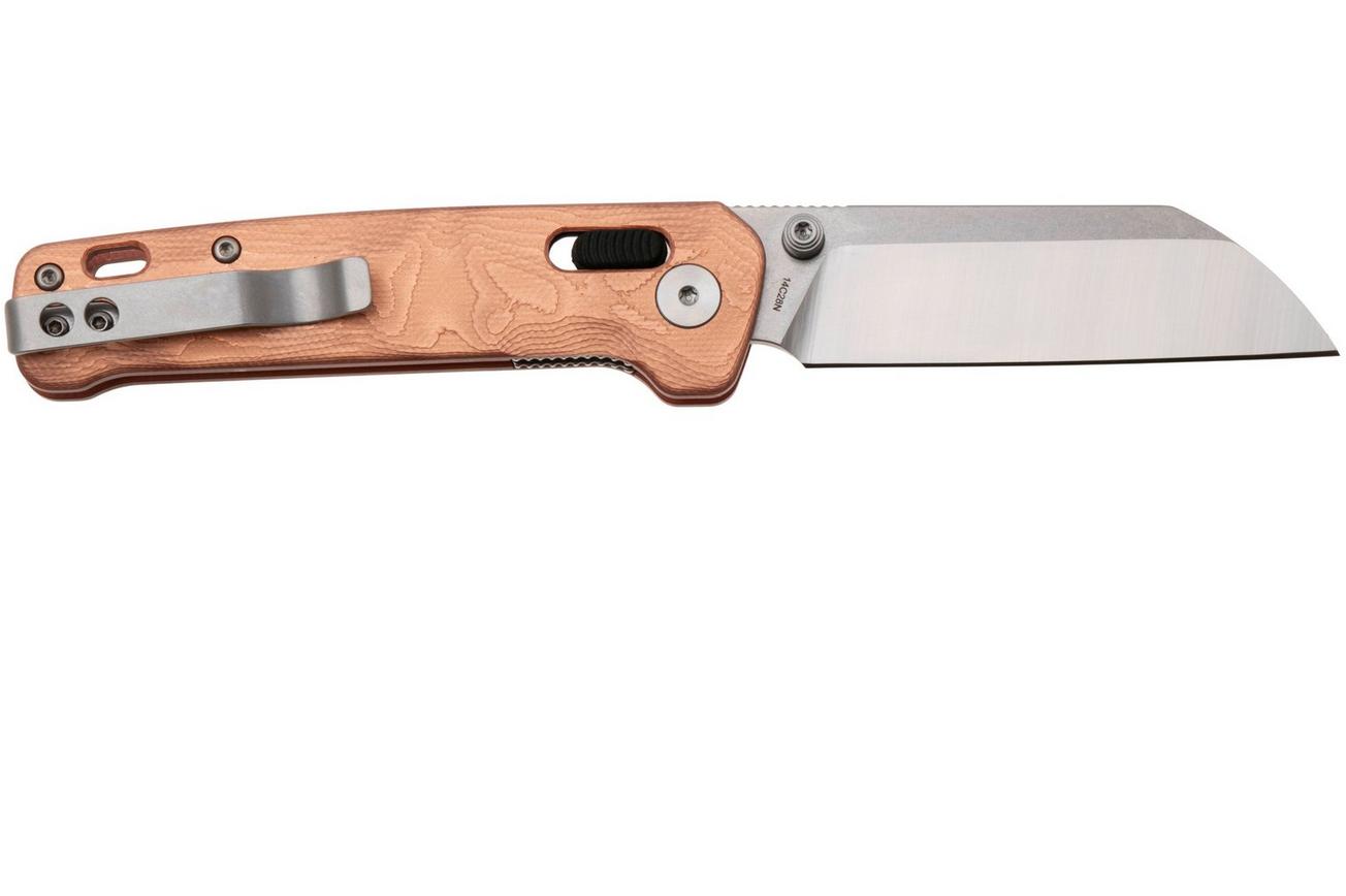 QSP Knife Penguin Glyde QS130GL-F1 Two-Tone 14C28N, Copper Foil G10, zakmes