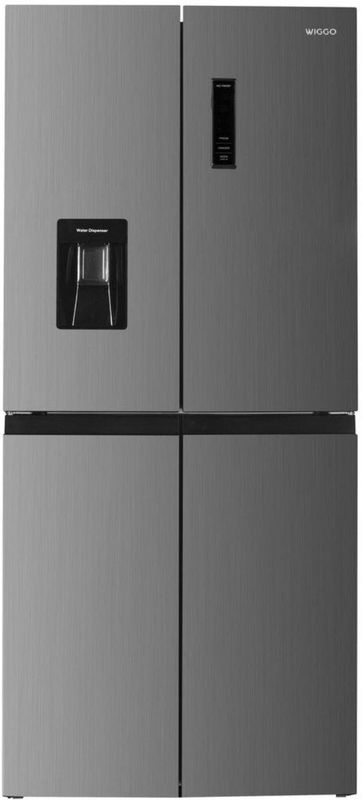 Wiggo WR-MD18(X) - Amerikaanse Koelkast - No Frost - 4 deuren Water - Dispenser - Met Display - Super Freeze - 419 Liter - Rvs