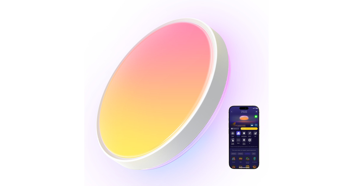 GoveeSmart Ceiling Light Pro lamp  (Wit, Ø 38 cm, 2,4GHz wifi, Bluetooth)
