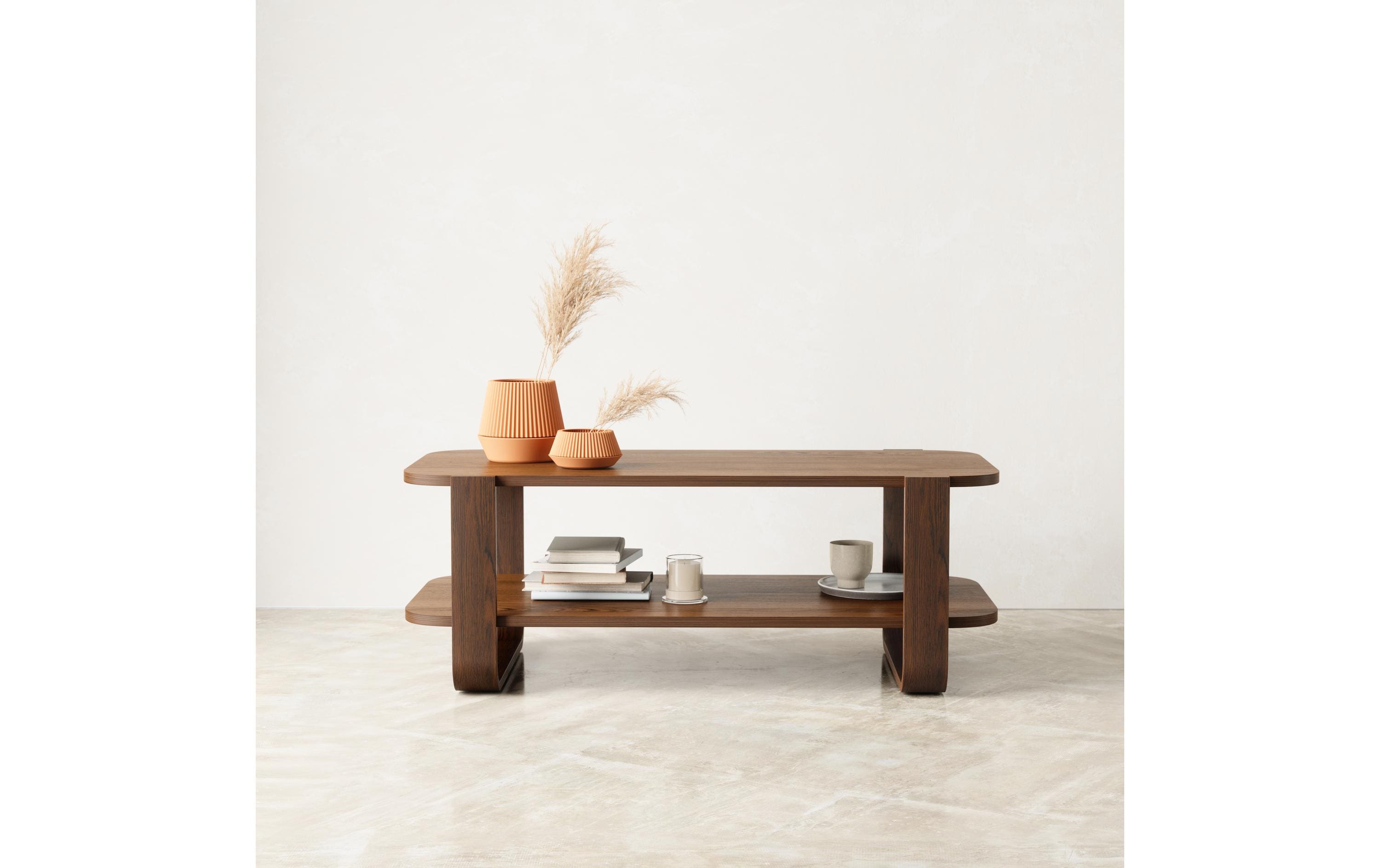 Couchtisch Bellwood 109 x 55 cm, Dunkelbraun<br>Sofatisch mit zwei Ablagen