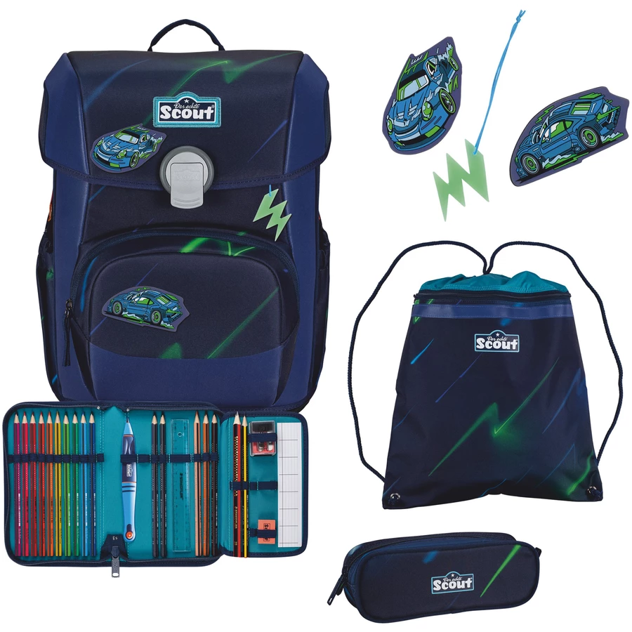 Scout Neo Exklusiv Superflash - Schulranzen Set 4tlg. City Lights