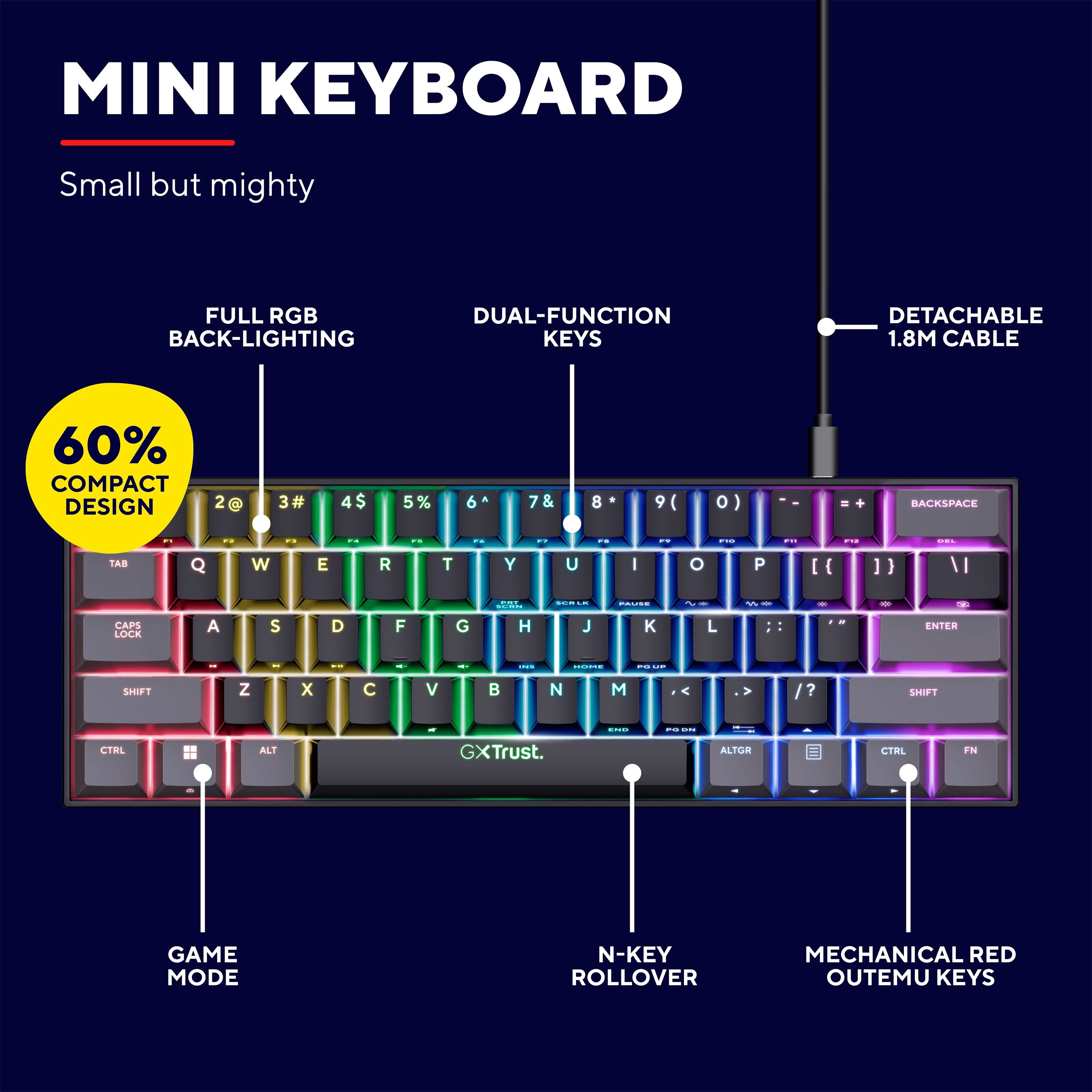 Trust Acira GXT867 Tastatur 60 %