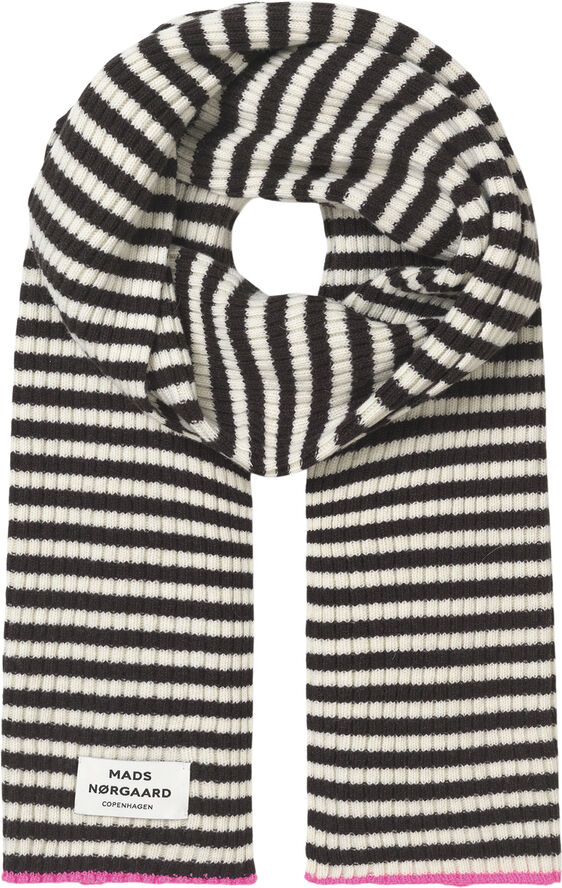 Mads Nørgaard - Copenhagen Recycled Iceland Grafenau Scarf Sort og hvid med striber