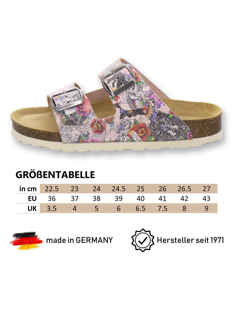 Pantoletten Damen Zweischnaller tattoo