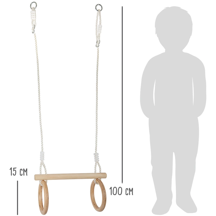 small foot® Trapez mit Turnringen aus Holz
