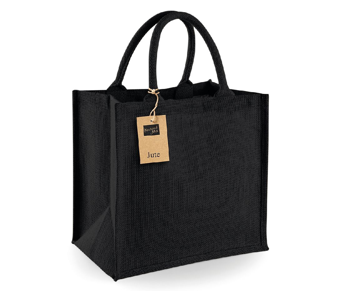 Westford mill WM413 - Sac Cabas Midi en Jute avec Poignées en Coton