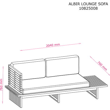 Albir loungesofa - Akacietræ