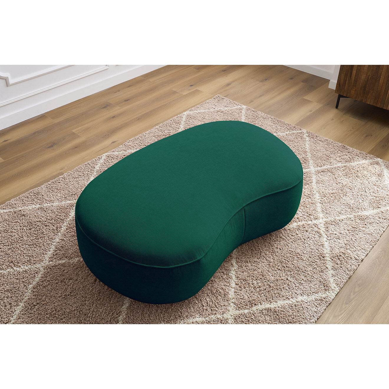 Bobochic Pouf Saint-Germain tissu texturé vert - 147x90x47 cm