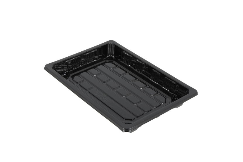 Sushi tray SY-05 + deksel 185x130x20mm Zwart