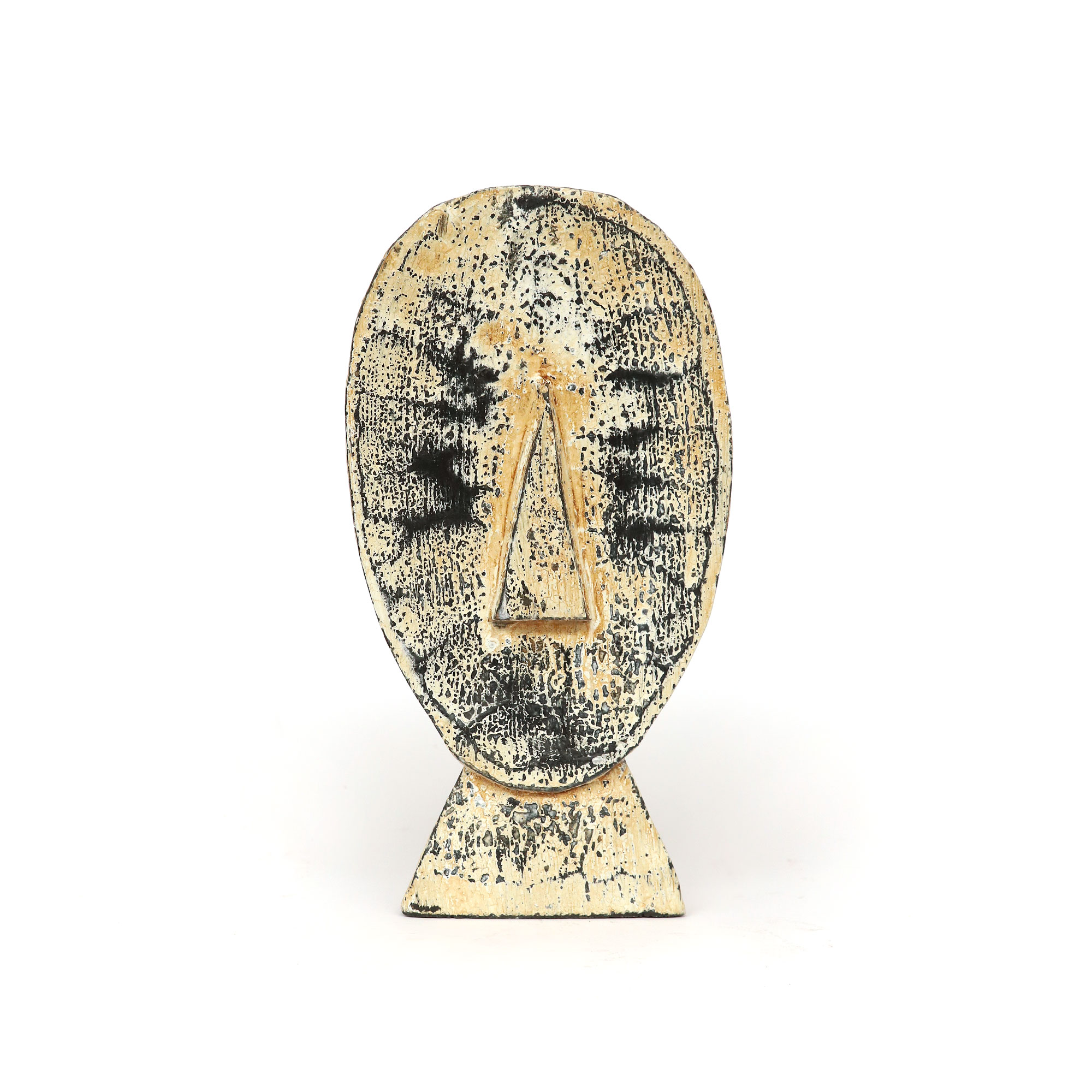 Holzskulptur 'Mask', H 30 cm, B 15 cm, L 5 cm von fischer's lagerhaus