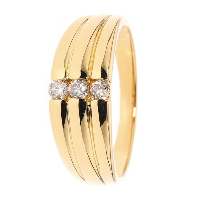 Trilogie-Ring, Diamant, champagner, Piqué, Silber, Zertifikat