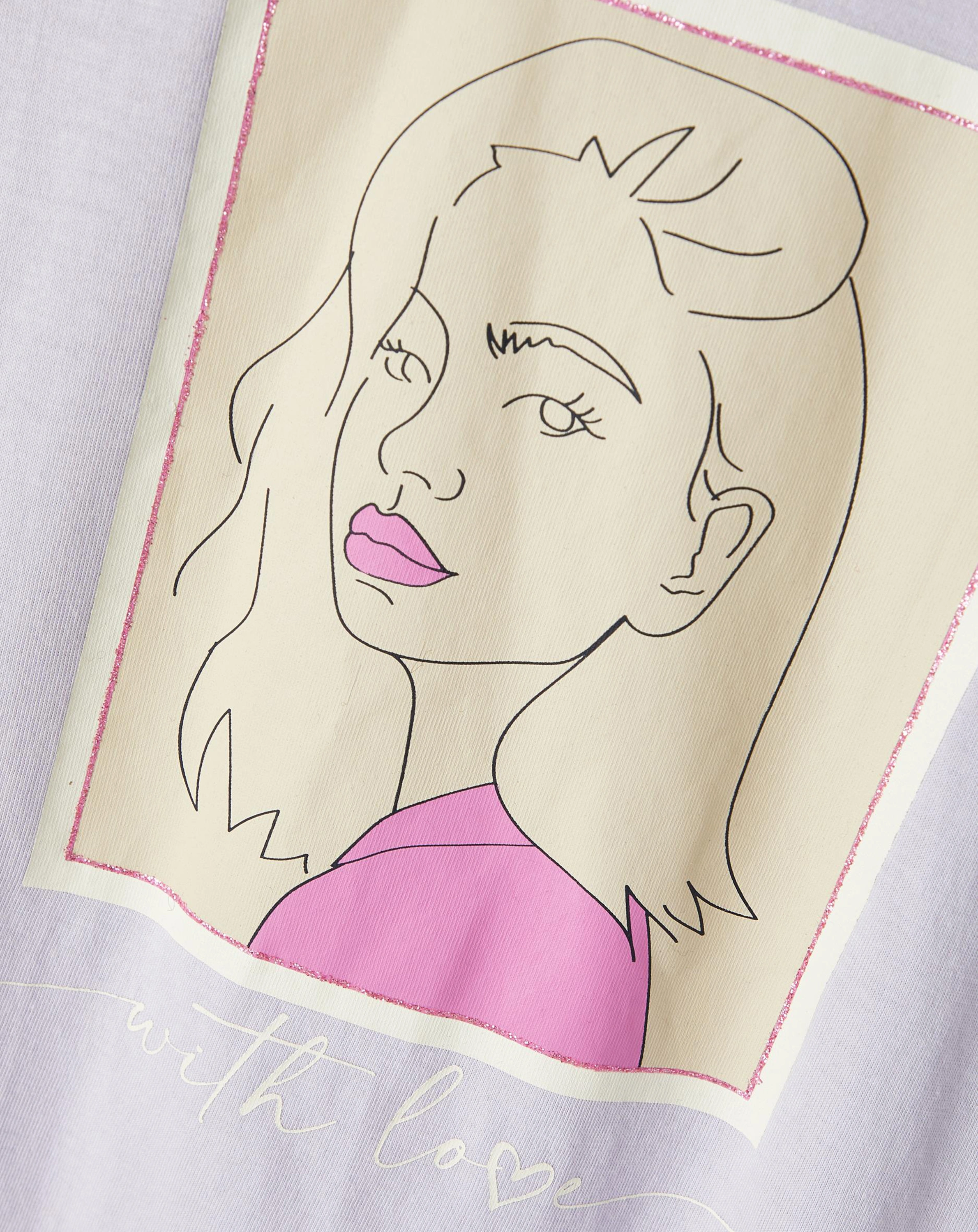 T-Shirt NKFBRIGITA - WITH LOVE in purple heather