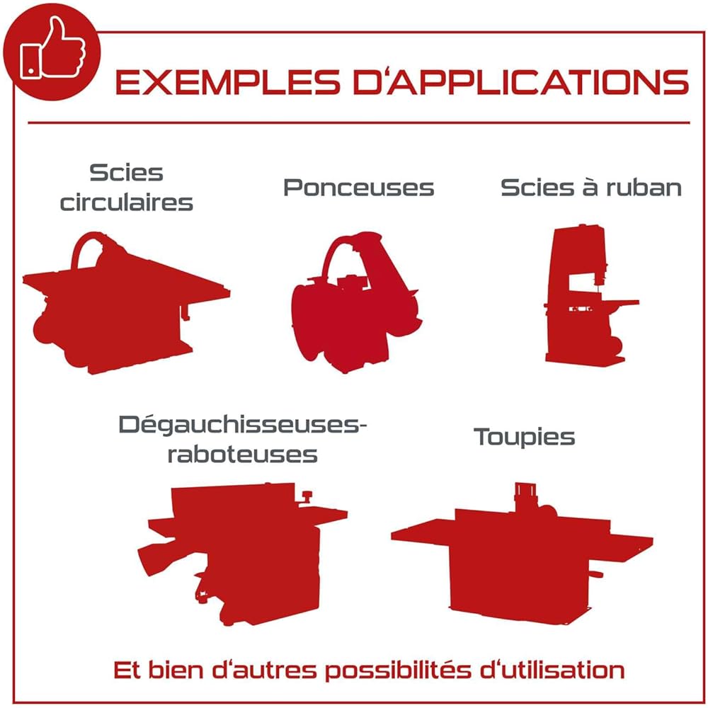 Practixx Système d'aspiration PX-AS-100 | Puissance : 1200 W | Puissance : 215 m³/h | Capacité : 65L | Réservoir en métal | Tuyau de 2 m de diamètre : 100mm | avec Accessoires : Cuisine et Maison
