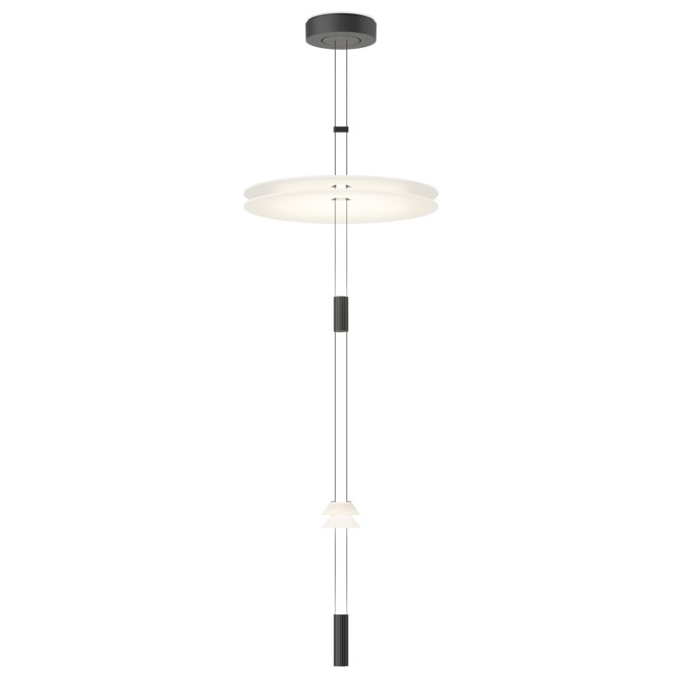 Vibia Flamingo Mini 1590 hanglamp LED Ø45 wit/zwart
