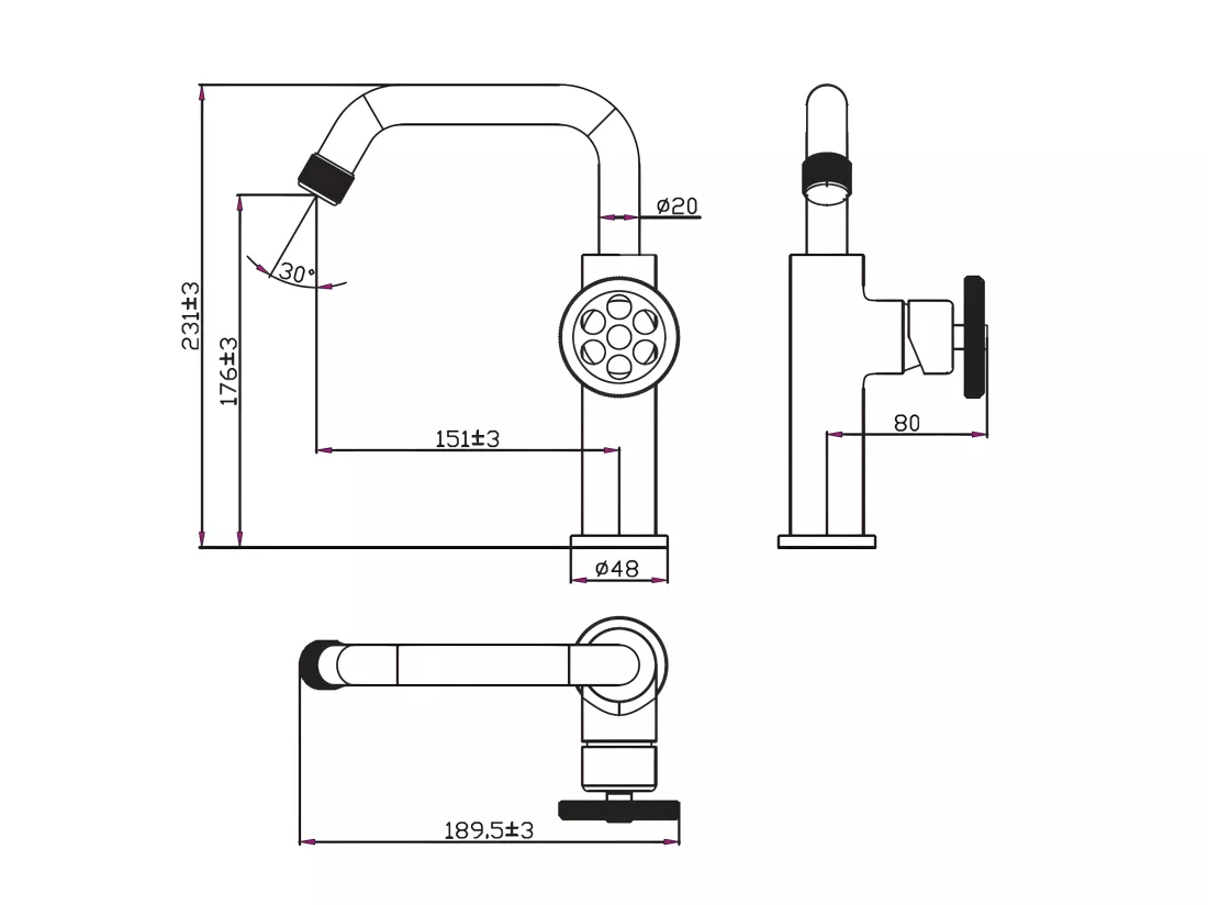 Indus mitigeur lavabo bas cuivre brossé - Essebagno
