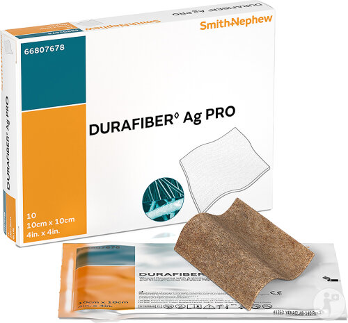 Smith&Nephew Durafiber Ag Pro Pansements 10x10cm 10 Pièces