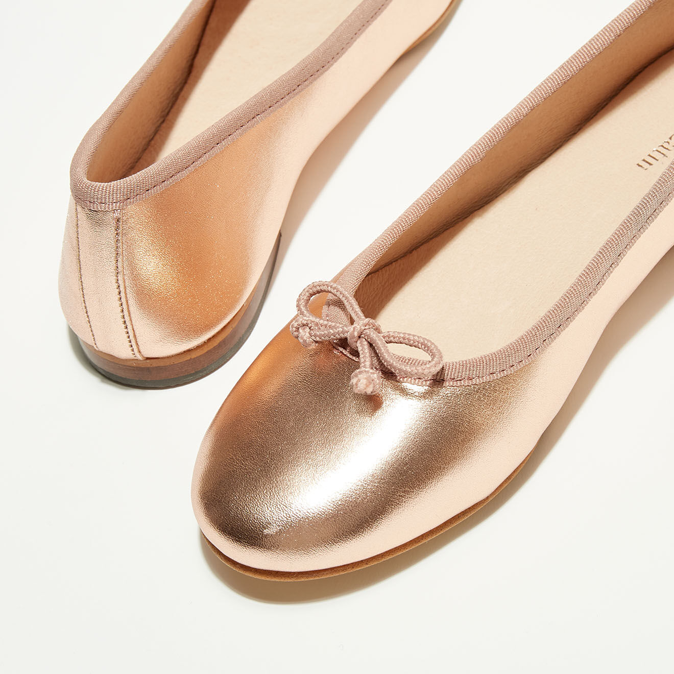 Quartier Latin Ballerines en Cuir métallisé Jeanne doré/rose