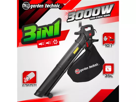 Aspirateur souffleur broyeur 3000W - Elem Garden