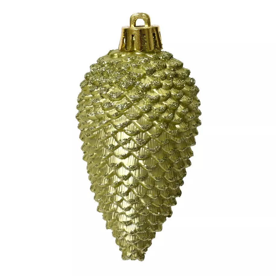 Lot de 6 pommes de pin à suspendre (H8 cm) Alpine Pistache