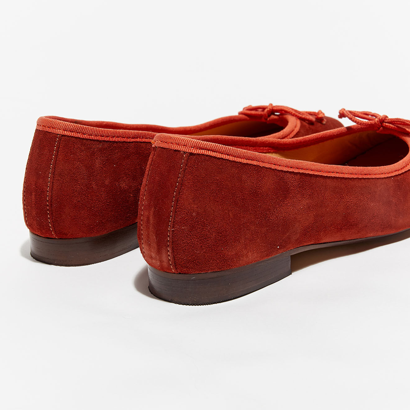 Quartier Latin Ballerines en Velours de Cuir Nicole brique