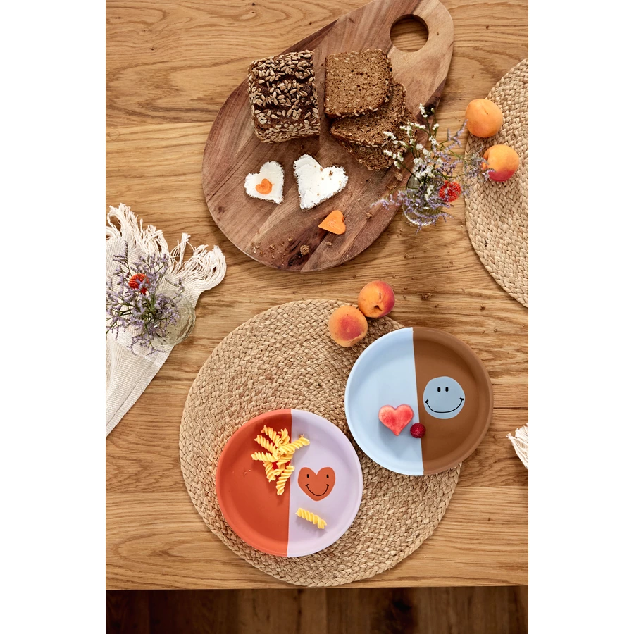 LÄSSIG Teller aus Silikon, Happy Rascals Heart lavender