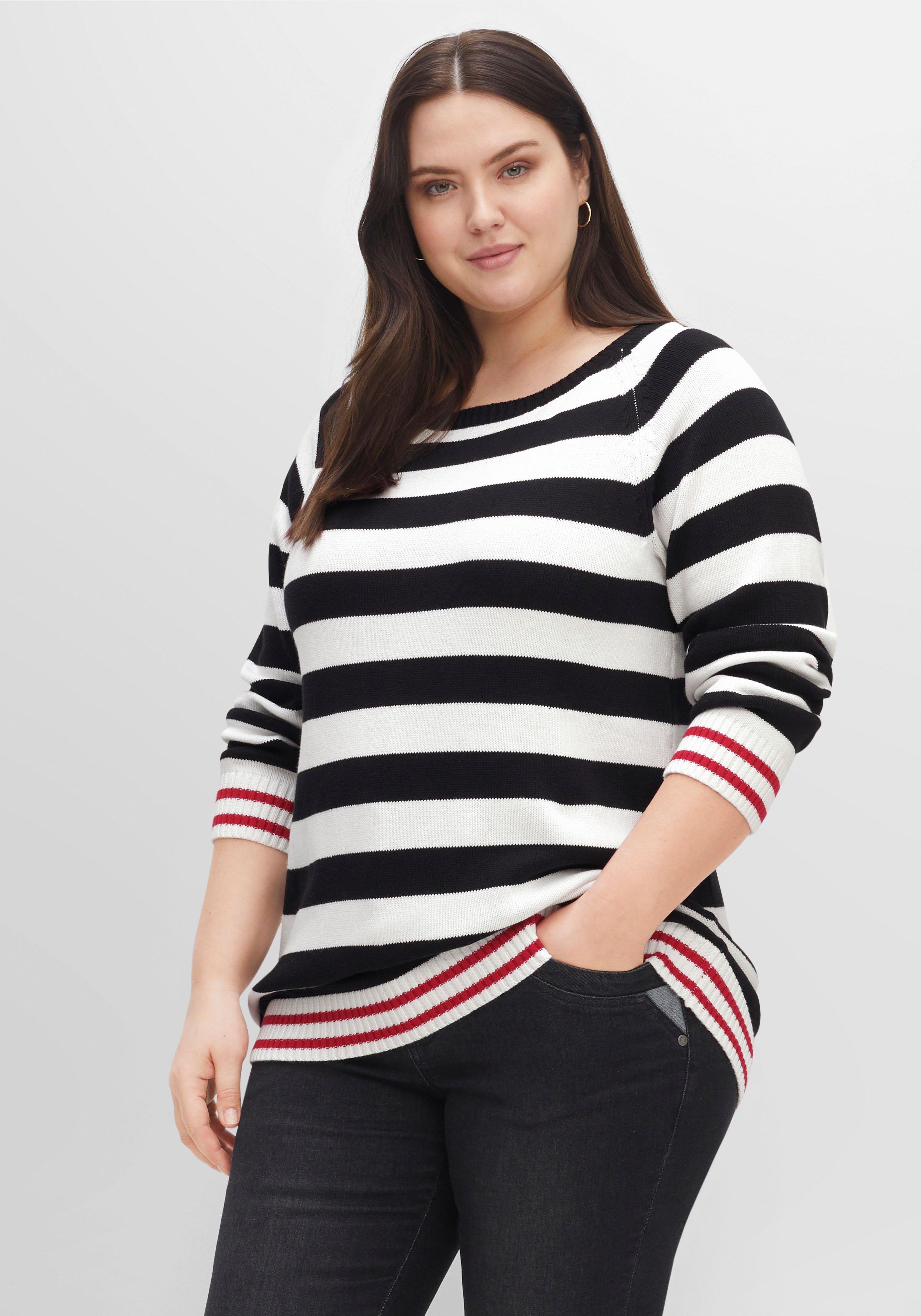 Pullover mit Blockstreifen und Rundhalsausschnitt