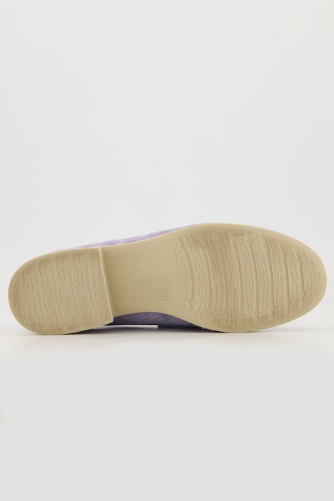 Leder-Loafer, Veloursleder, Textilfutter, Blockabsatz