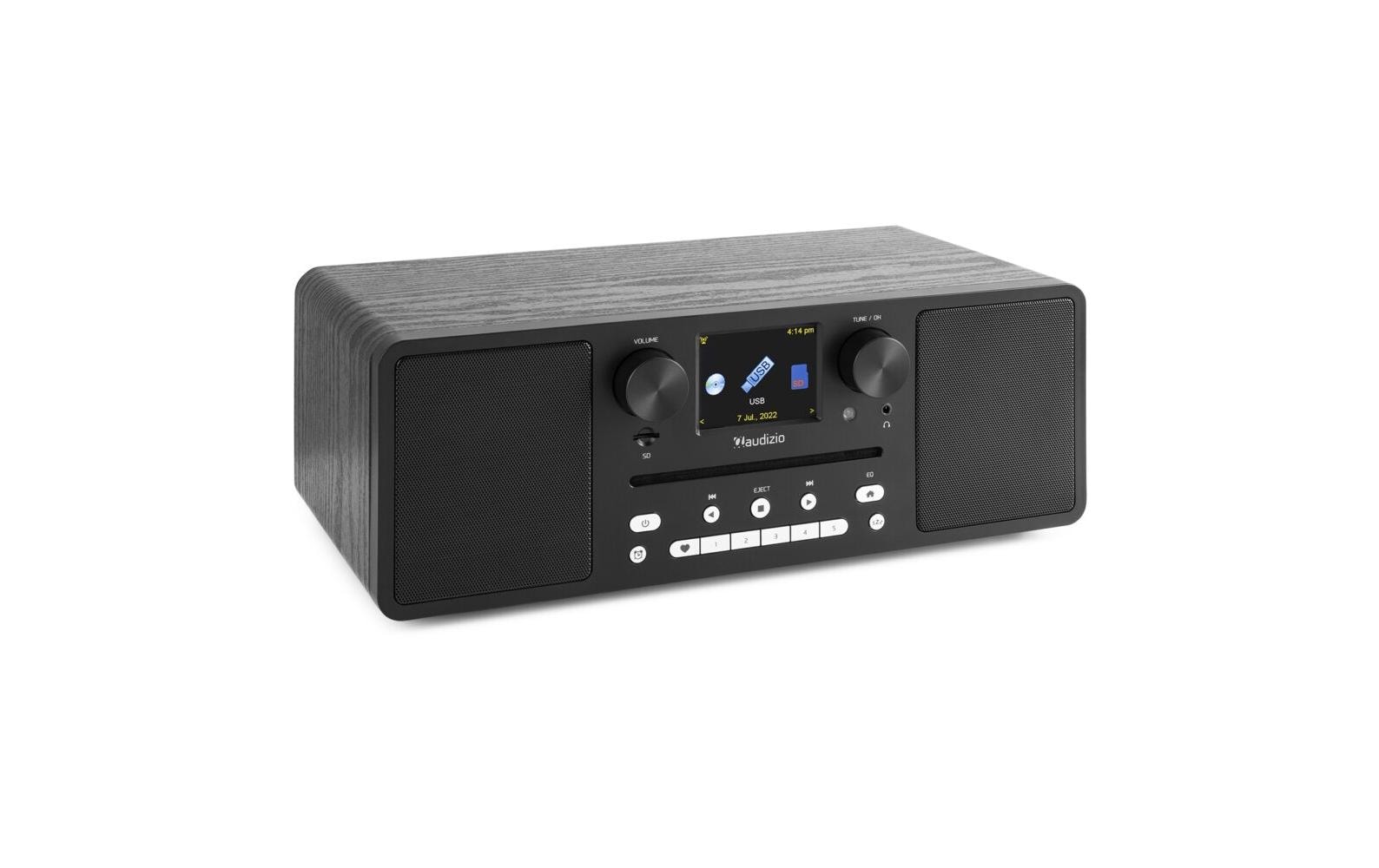 Internet Radio Naples Schwarz<br>Digitales Musiksystem mit CD, Bluetooth, DAB+- und Internetradio