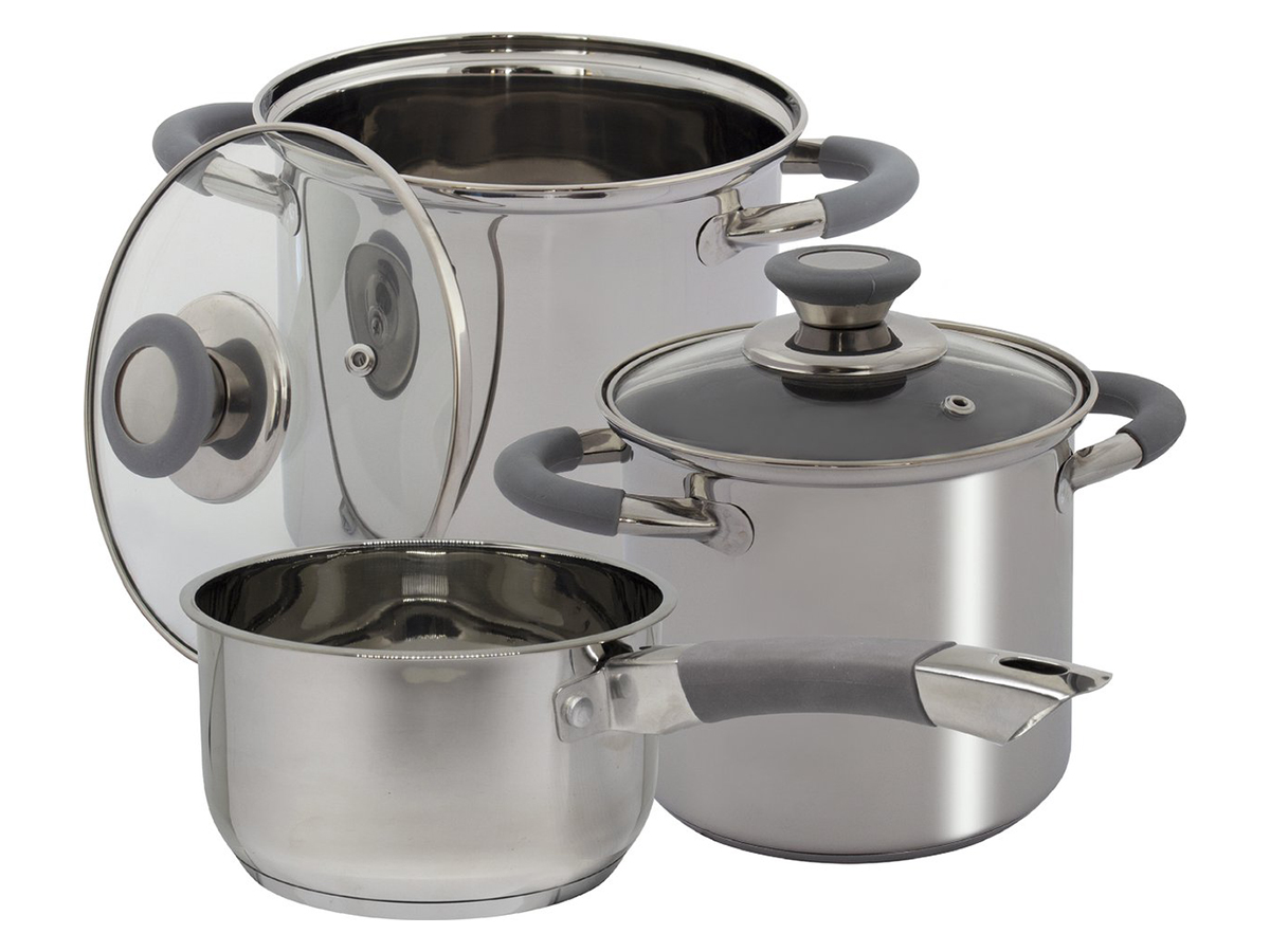 Eurotrail Dunbar RVS 3-delige pannenset met sauce pan