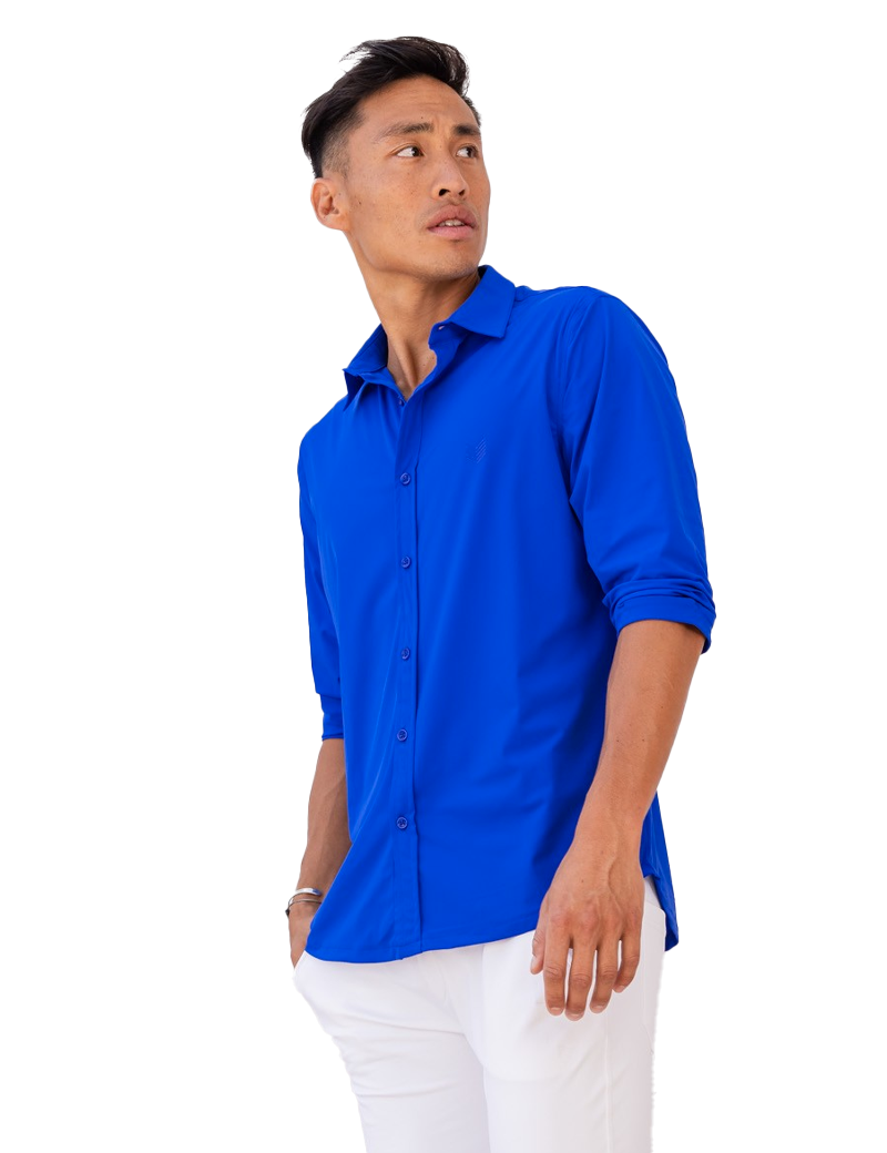 HBT CHEMISE HOMME CHARLIE BLEU MANCHES 3/4
