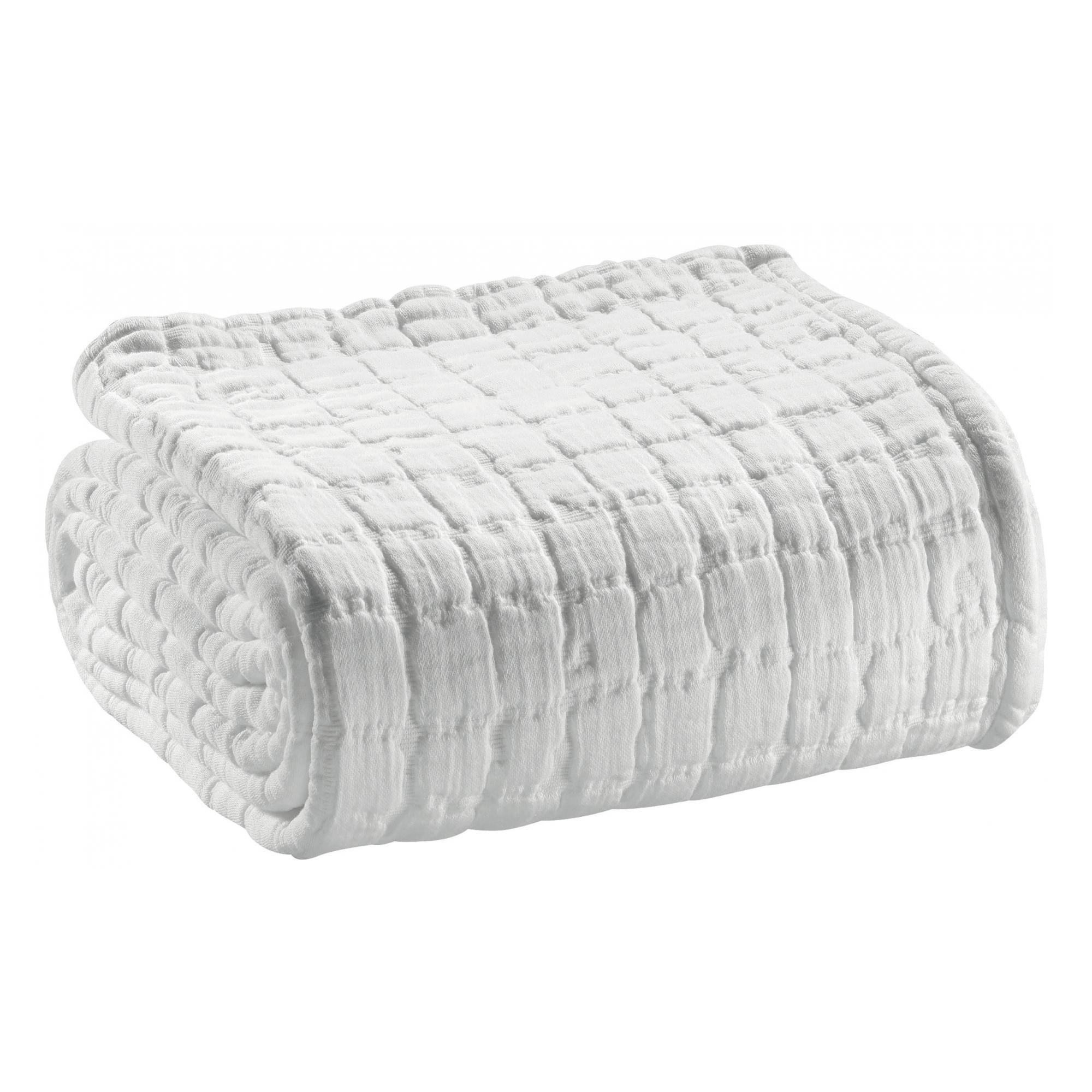 Couvre-lit stonewashed swami blanc 240 x 260 cm